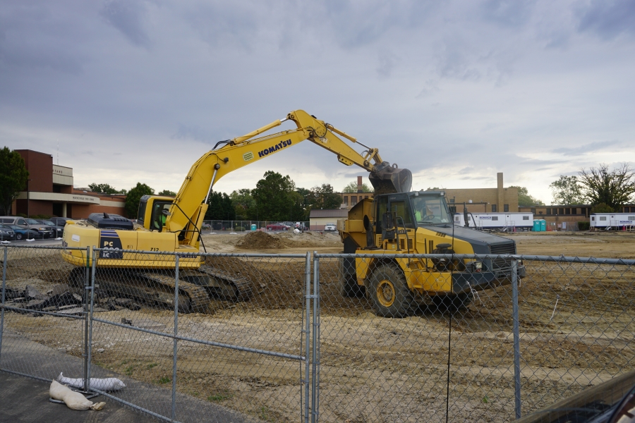 bull dozer and dump truck