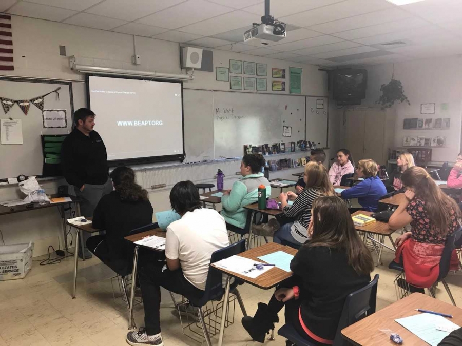 guest speaker in front of students