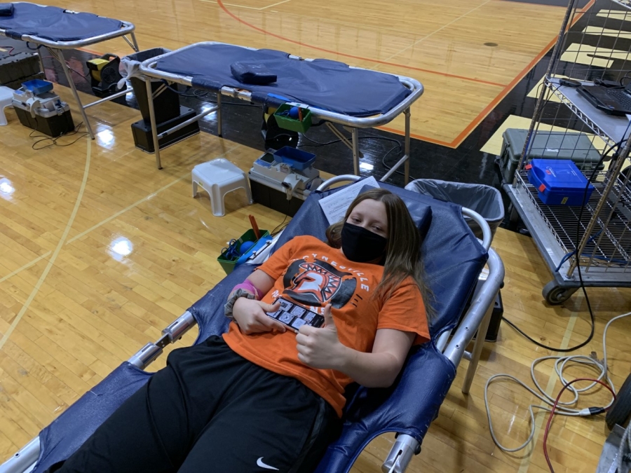 person giving blood