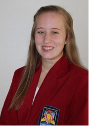 girl wearing a red jacket