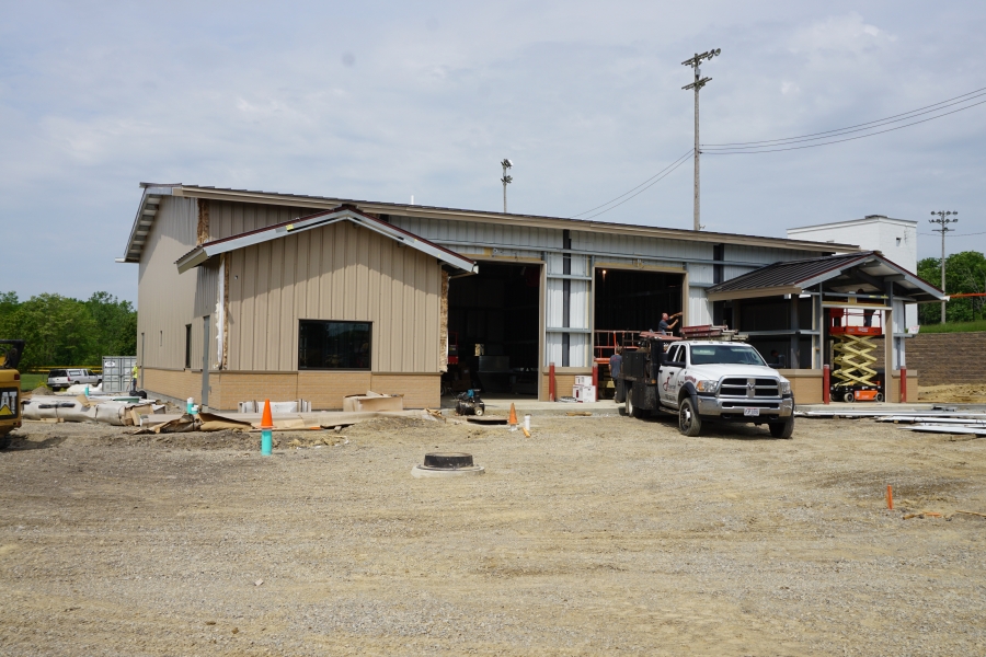 bus barn under construction