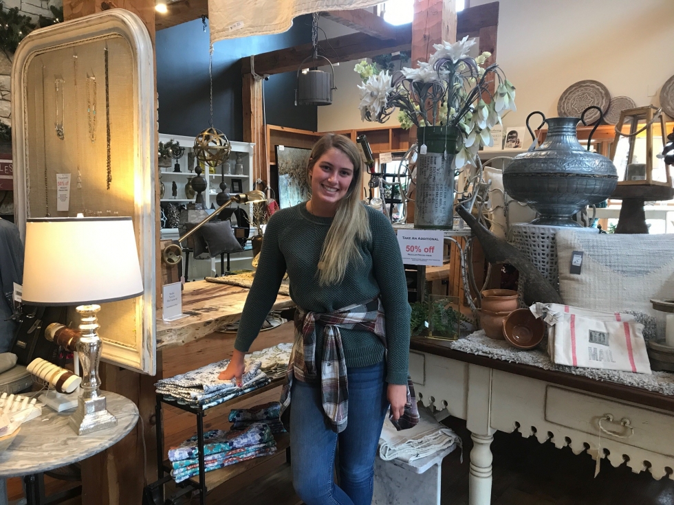 girl in a home decor store